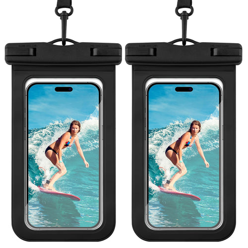 2 Pack IP68 Waterproof Phone Pouch Floating Waterproof Phone Case with Lanyard for iPhone 15 14 13 12 Pro Max Galaxy 21 up to 7.0" Waterproof Case Cellphone Dry Bag for Beach Swimming Travel