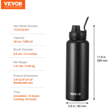 StayTherm 40oz Steel Flask