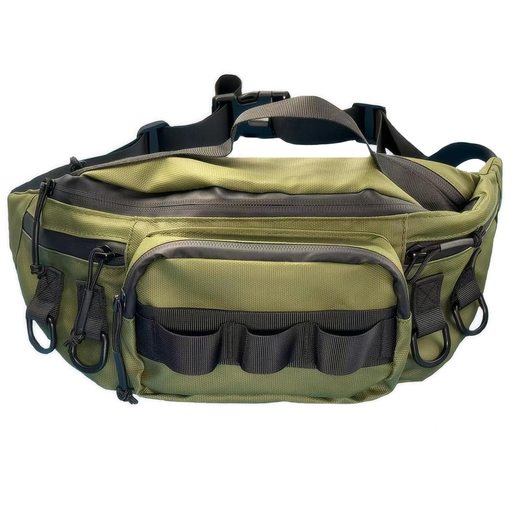 Streamline Angler Waist Pack - Adjustable Green Fishing Belt Bag